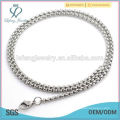 Top selling pearl shape beaded link chain necklace, stainless steel silver chain necklace